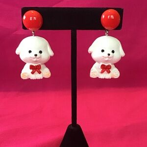 NWOT Dogs with Bows Earrings